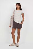 Modal-Silk Asymmetrical-Hem T-Shirt